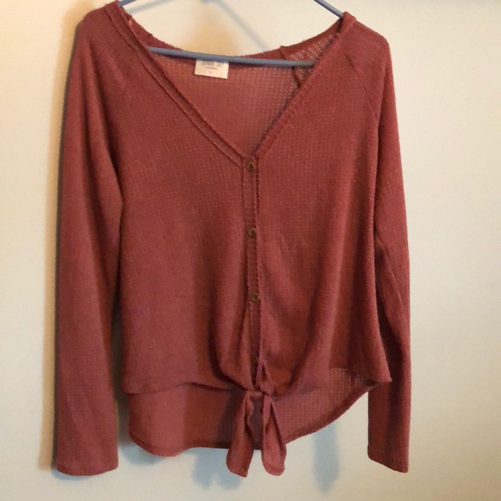 Cute button up soft tee